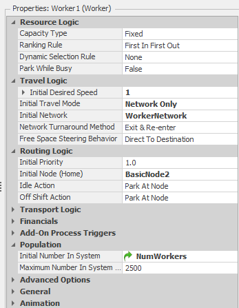 Properties for the Worker1 object.