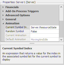 Default animation properties for a server.