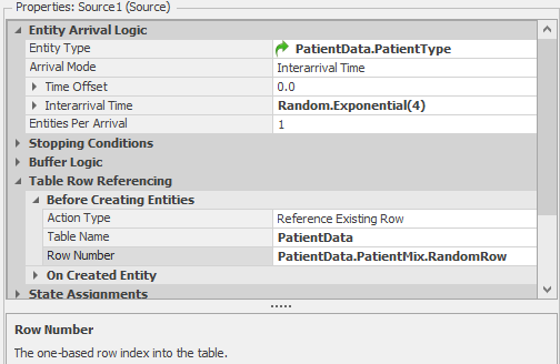 Selecting an entity type from a table.