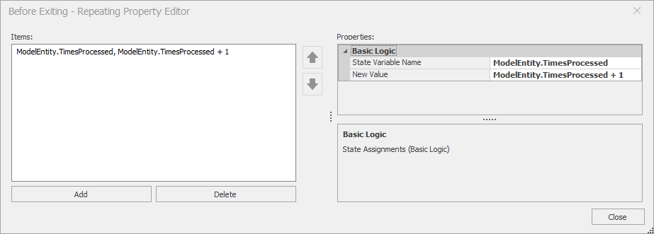 Setting the State Assignments property for the Placement object.