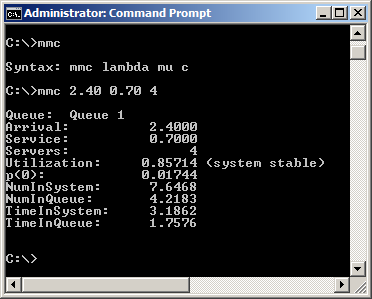 Example of using the mmc.cmd command-line program.