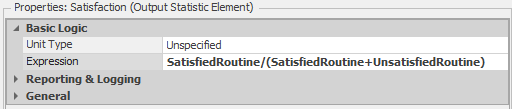 Properties for the `Satisfaction` output statistic.