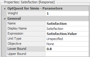 Properties for the Satisfaction Response.