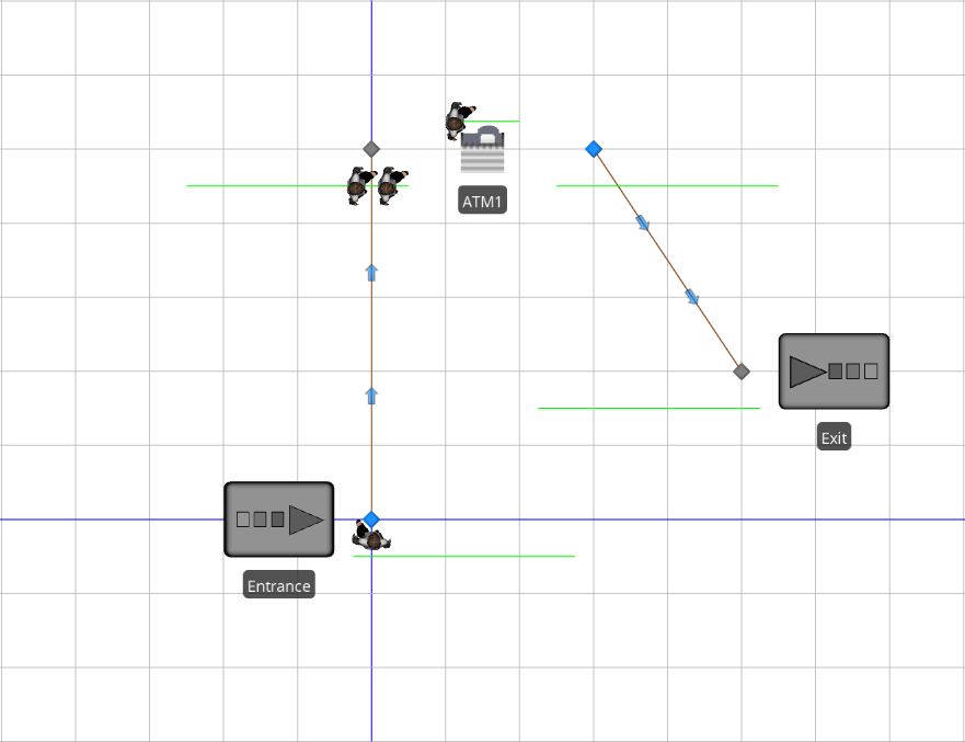 Model 4-4 with woman and ATM symbols in 2D view.
