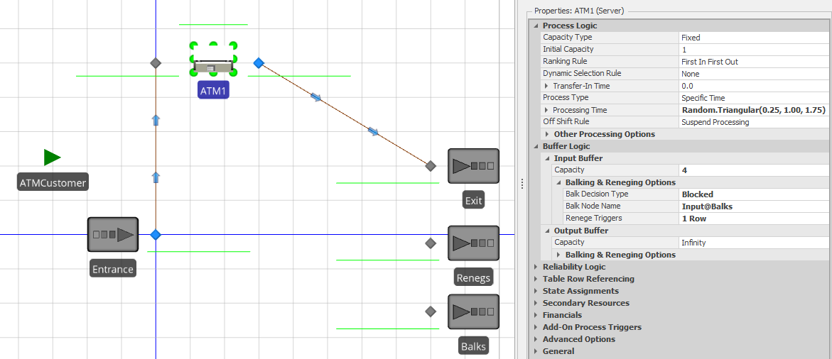 Model 10-3 and the ATM1 object properties.