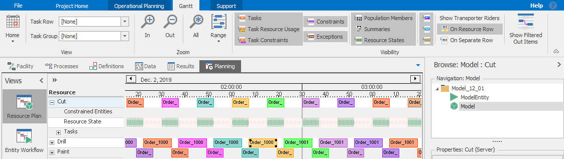 Displaying additional row data in a Gantt.