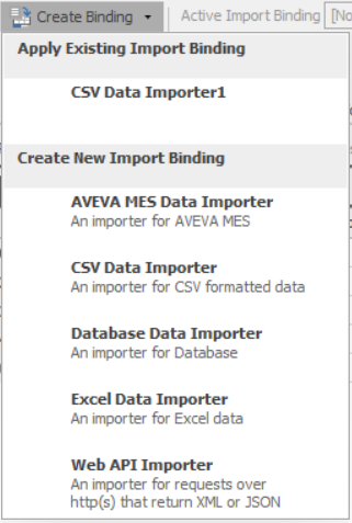 Built-in types of bindings.