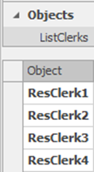 Creating an Object List of Resources