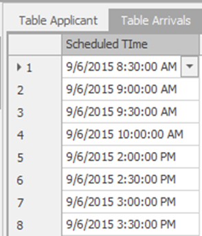 Specifying the Appointments