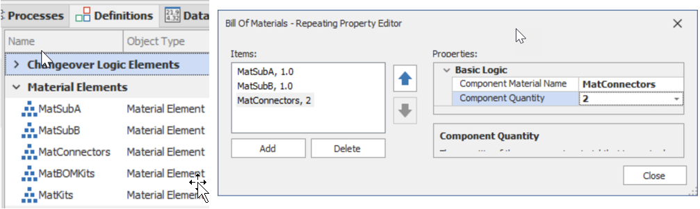 Five Materials and the Bill of Materials for the MatBOMKits