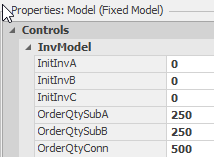 Setting the Model Properties for Order Quantities and Initial Inventory