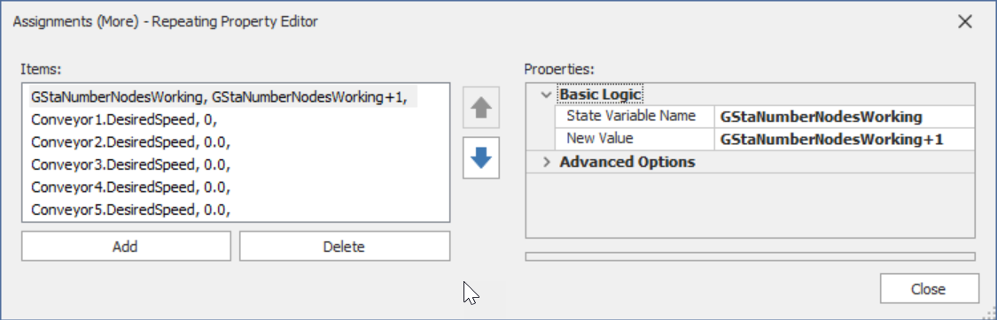 Incrementing the Number of Nodes Working and Shutting the Conveyors