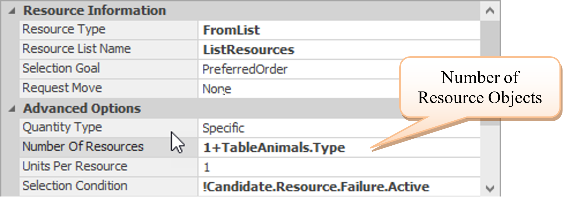 Specifying an Expression to Determine the Number of  <span class='custom-fontsmallcaps'>Resources</span>  to Seize