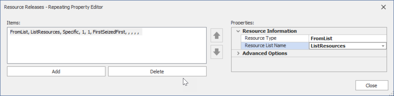 Release Property Editor for the Release Step