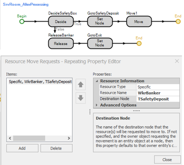 Using the <span class='custom-font'>*Move*</span> Step to cause the Banker to Move to the Safety Deposit Box