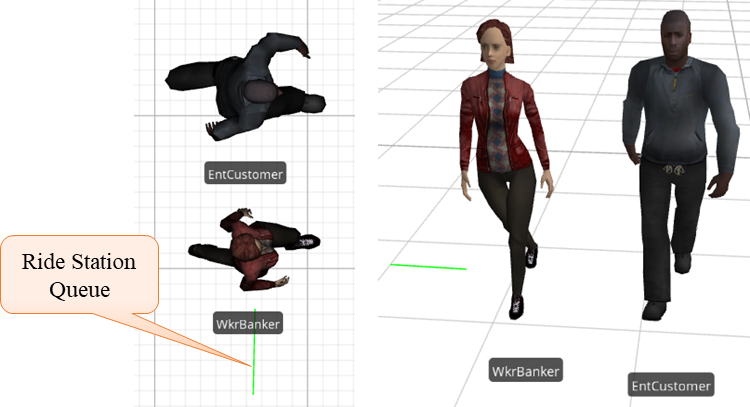 Two and Three-Dimensional Versions of a Banker and Customer