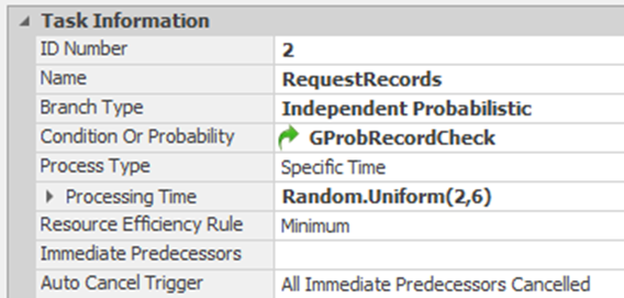 Request Records Task Information