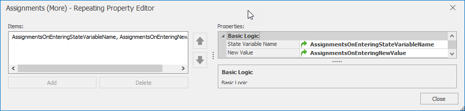Setting up the State Variables and New Values to the Referenced Properties
