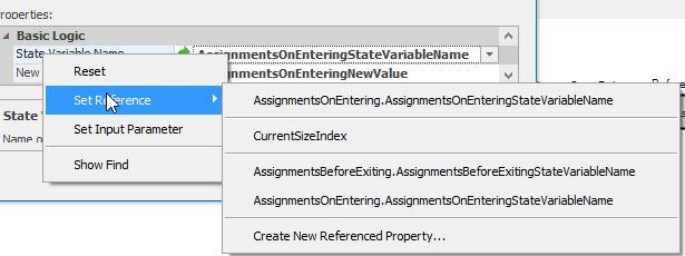 Select the Top Reference Property for the State Variable Name