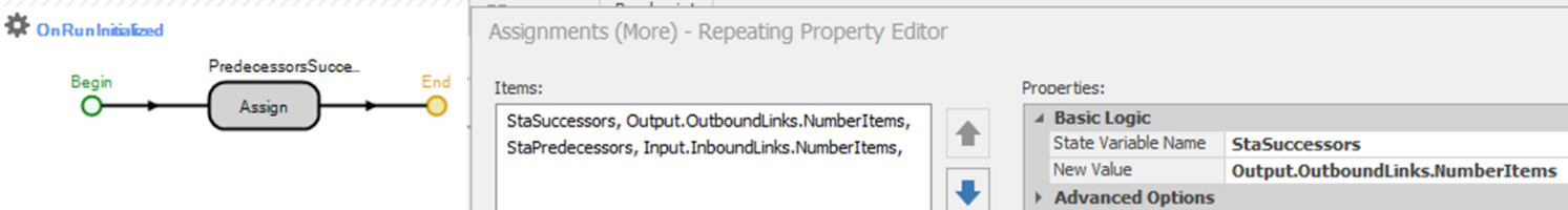 Initializing the Number of Successors and Predecessors