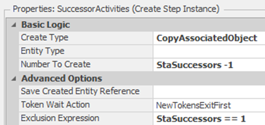Creating the Successor Activities